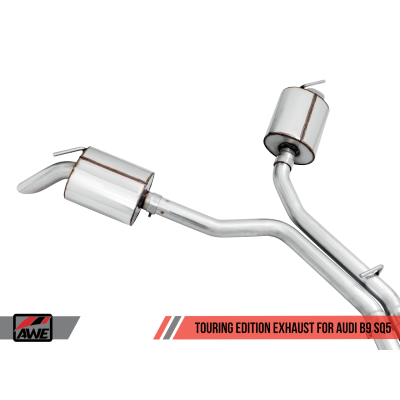 AWE Tuning Audi B9 SQ5 Resonated Touring Edition Cat-Back Exhaust - No Tips (Turn Downs)