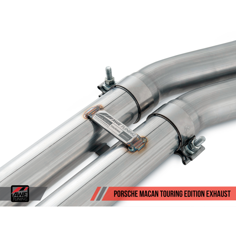 AWE Tuning Porsche Macan Touring Edition Exhaust System - Diamond Black 102mm Tips