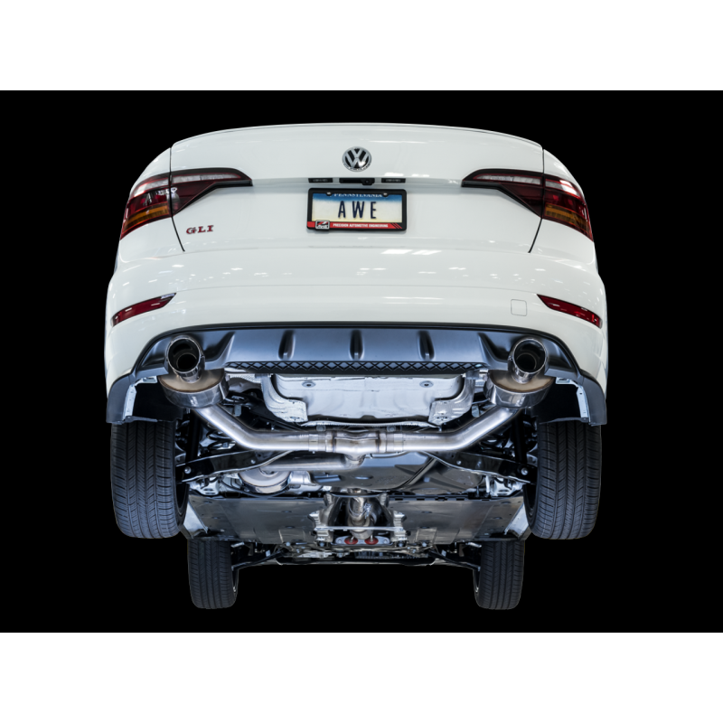 AWE Tuning Touring Exhaust w/Chrome Silver Tips (Fits High-Flow DP) - 18-21 Volkswagen Jetta GLI MK7