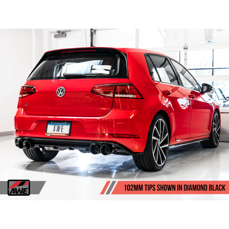 AWE Tuning MK7.5 Golf R Track Edition Exhaust w/Diamond Black Tips 102mm