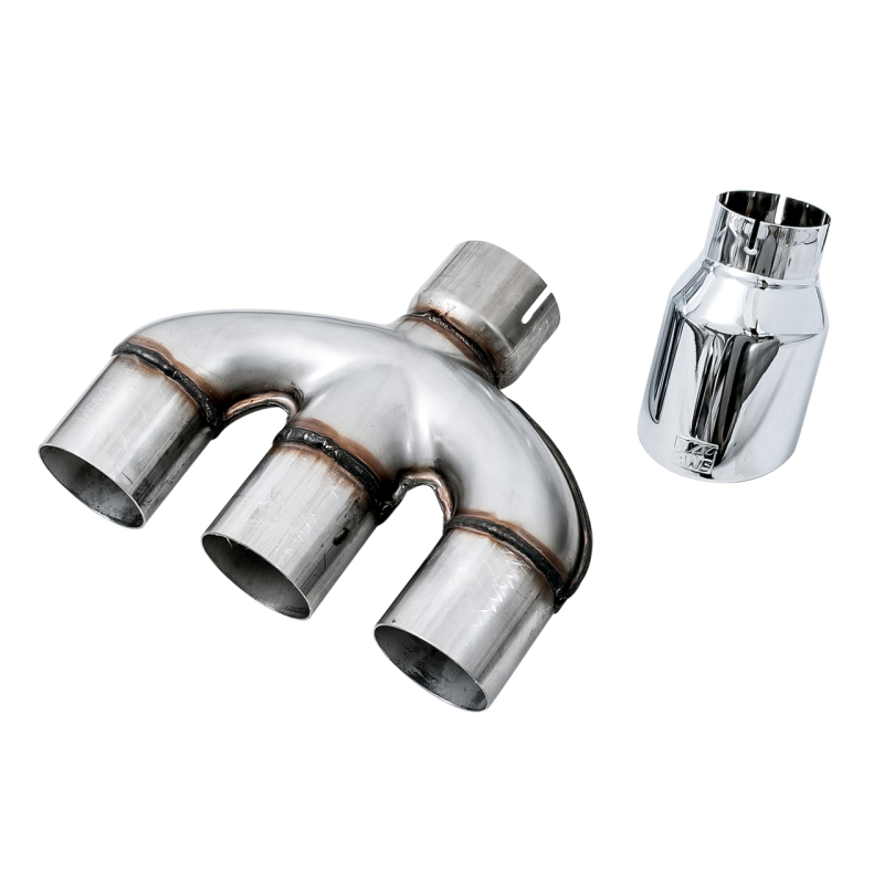 AWE Tuning Dual-to-Triple Tip Conversion Kit w/Chrome Silver Tip - 17-20 Honda Civic Si 1.5L Turbo