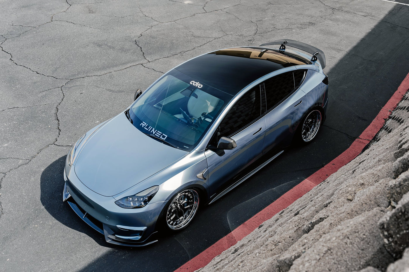 ADRO Tesla Model Y AT-S Carbon Fiber Swan Neck Wing (2020-2024)