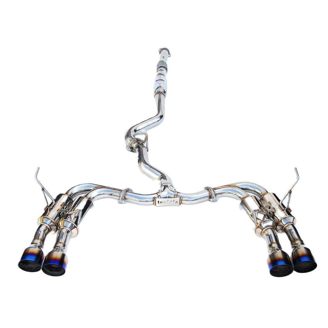 Invidia Gemini R400 Quad Titanium tip Cat-back Exhaust - 11-14 Subaru WRX/STI Sedan