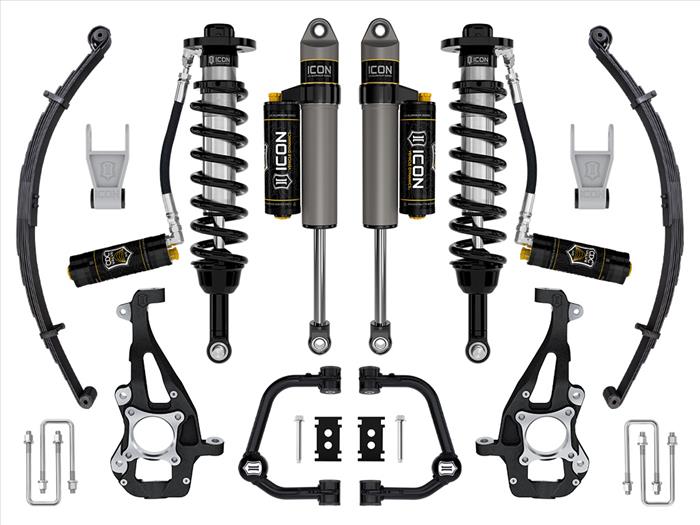 ICON 3.5-4.5in Stage 4 Suspension System Tubular UCA / Leaf Pack - 21-23 Ford F150 Tremor 4WD