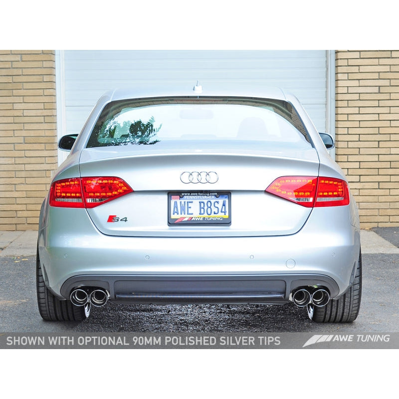 AWE Tuning Audi B8 / B8.5 S4 3.0T Touring Edition Exhaust - Chrome Silver Tips (90mm)