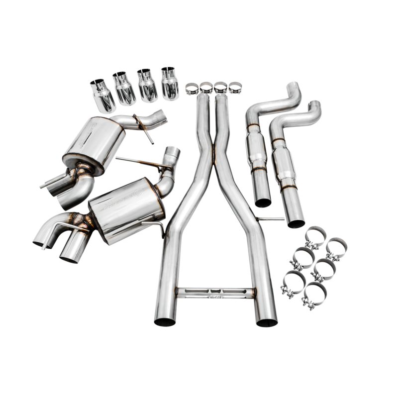 AWE Tuning Touring Edition Res Cat-Back Exhaust w/Quad Chrome Silver Tips - 16-19 Chevy Camaro SS