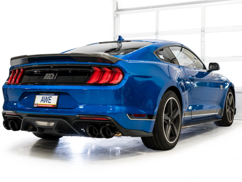 AWE Tuning 21-23 Ford Mustang Mach 1 SwitchPath Cat Back Exhaust w/ Quad Diamond Black Tips