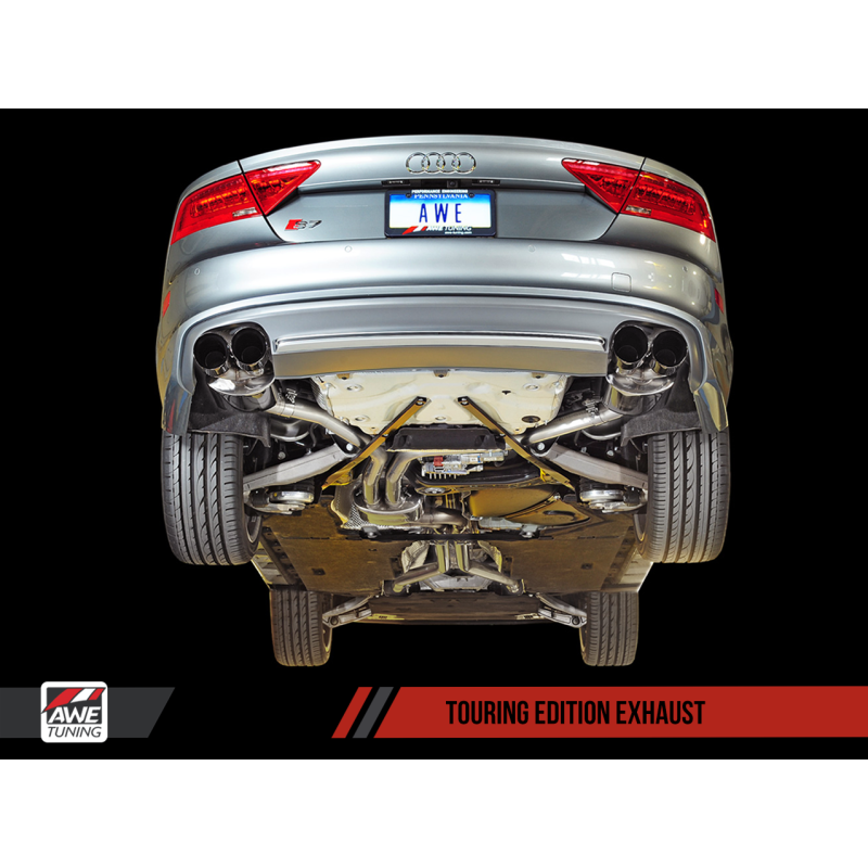 AWE Tuning Audi C7 / C7.5 S7 4.0T Touring Edition Exhaust - Diamond Black Tips