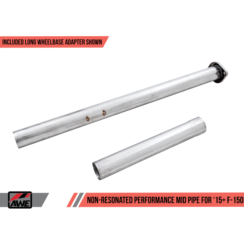 AWE Tuning Non-Resonated Performance Mid Pipe - 2015+ Ford F-150