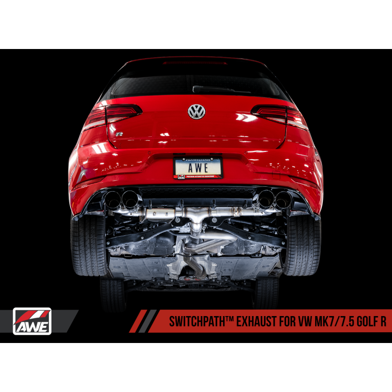 AWE Tuning Volkswagen Golf R MK7 SwitchPath Exhaust w/Diamond Black Tips 102mm