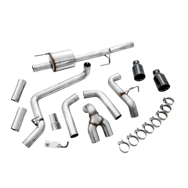 AWE Tuning 0FG Dual Exit Performance Exhaust System w/5in Diamond Black Tips - 2015+ Ford F-150