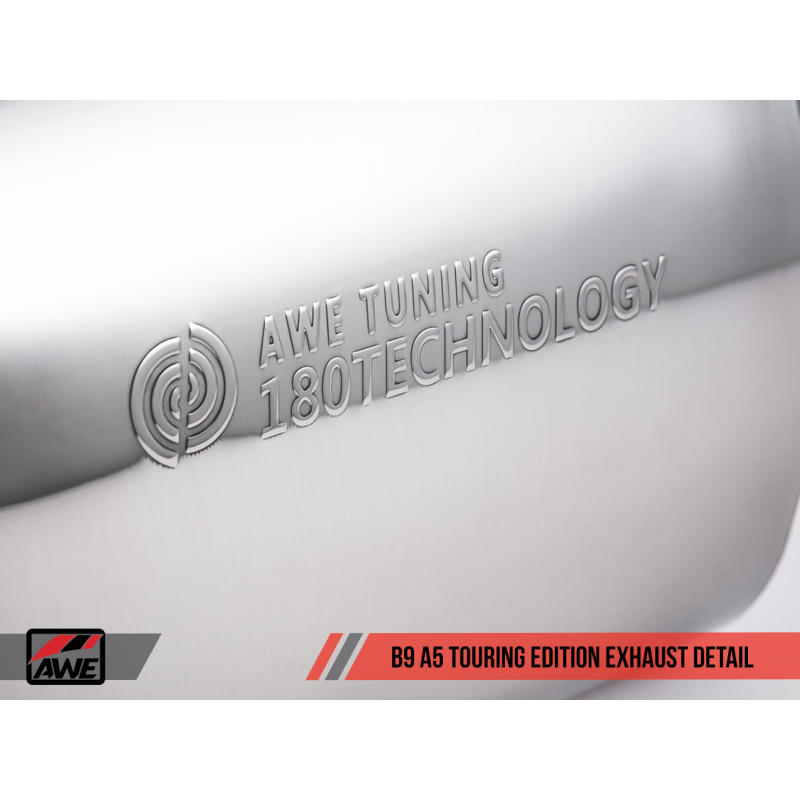 AWE Tuning Audi B9 A5 Touring Edition Exhaust Dual Outlet - Chrome Silver Tips (Includes DP)