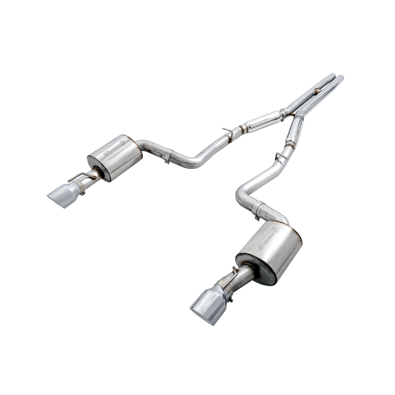 AWE Tuning Non-Resonated Touring Edition Exhaust w/Silver Tips - 2015+ Dodge Charger 6.4L/6.2L SC