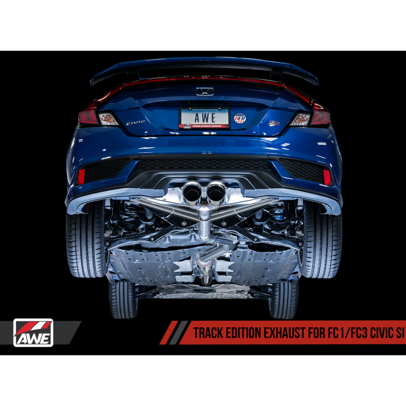 AWE Tuning 2016+ Honda Civic Si Track Edition Exhaust w/Front Pipe & Dual Chrome Silver Tips