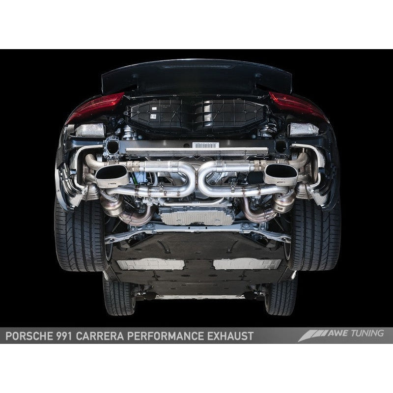 AWE Tuning 991 Carrera Performance Exhaust - Chrome Silver Tips