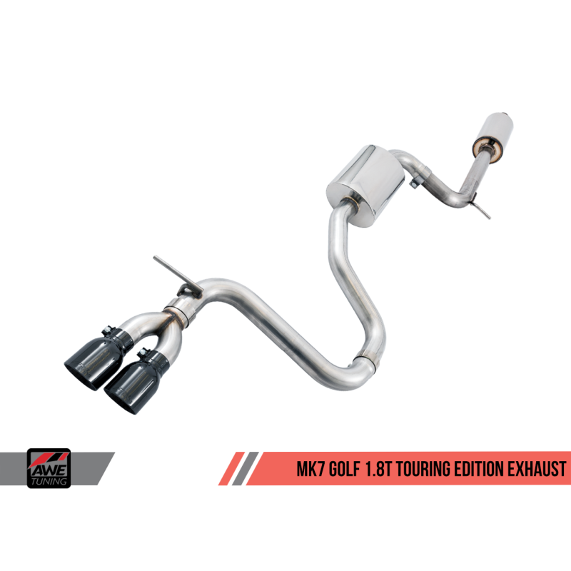 AWE Tuning VW MK7 Golf 1.8T Touring Edition Exhaust w/Chrome Silver Tips (90mm)