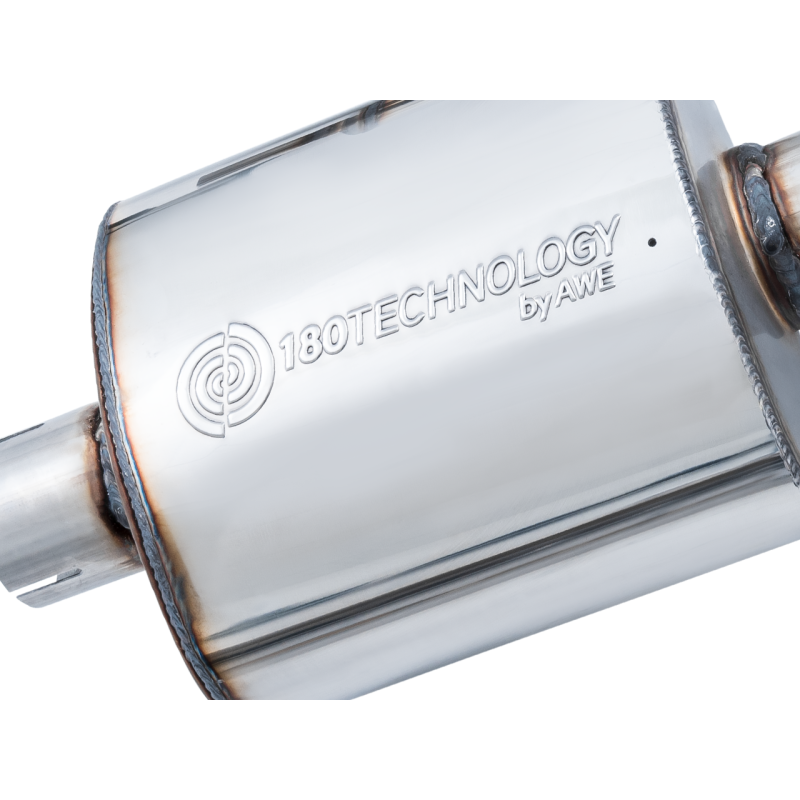 AWE Tuning Audi B9 A4 Touring Edition Exhaust Dual Outlet - Diamond Black Tips (Includes DP)