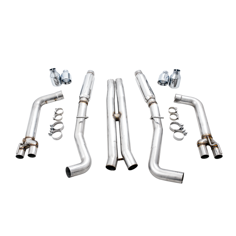 AWE Tuning Track Edition Exhaust w/Quad Chrome Silver Tips - 2015+ Dodge Challenger 6.4L/6.2L SC
