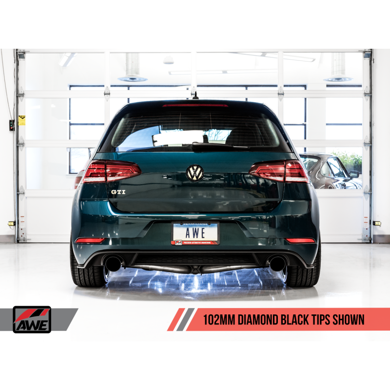 AWE Tuning Volkswagen GTI MK7.5 2.0T Touring Edition Exhaust w/Diamond Black Tips 102mm