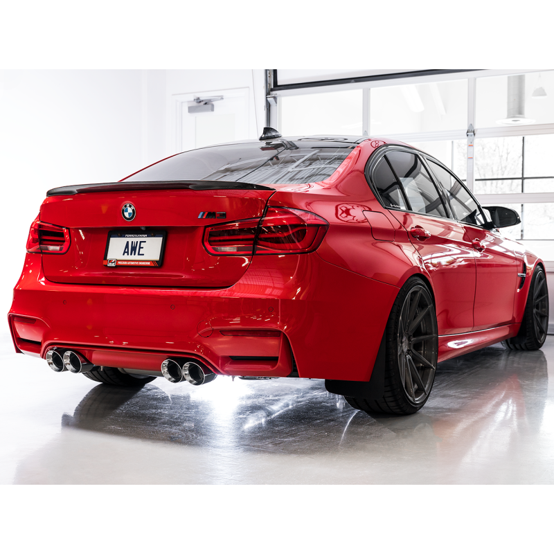 AWE Tuning BMW F8X M3/M4 Track Edition Catback Exhaust - Chrome Silver Tips - T1 Motorsports