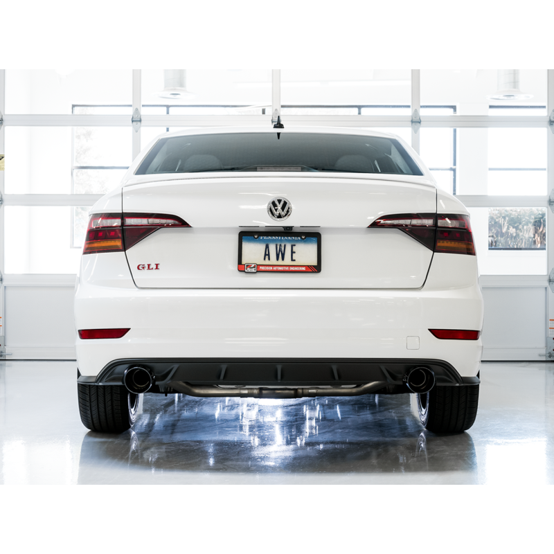 AWE Tuning 18-21 Volkswagen Jetta GLI Mk7 Touring Exhaust - Diamond Black Tips (Fits High-Flow DP) - T1 Motorsports