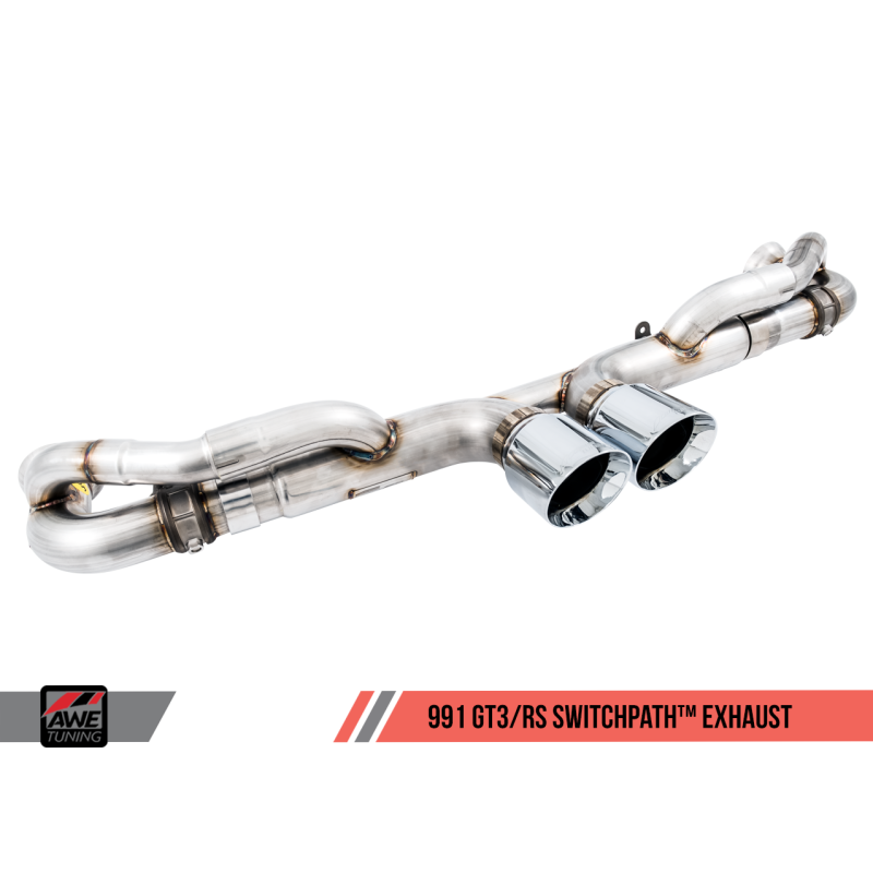 AWE Tuning Porsche 991 GT3 / RS SwitchPath Exhaust - Diamond Black Tips
