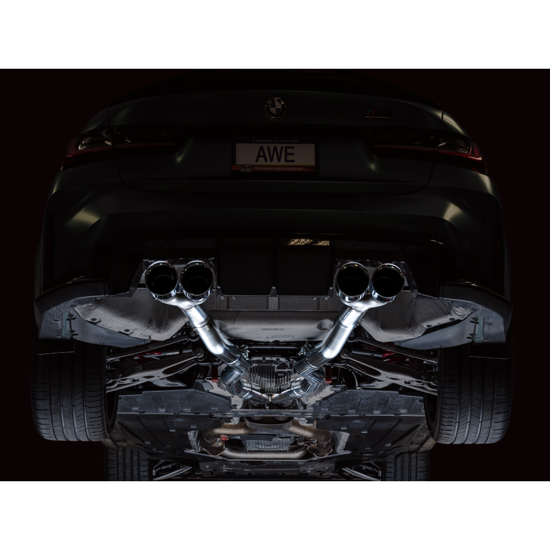 AWE Tuning Track Edition Catback Exhaust w/ Chrome Silver Tips - 2021+ BMW G8X M3/M4