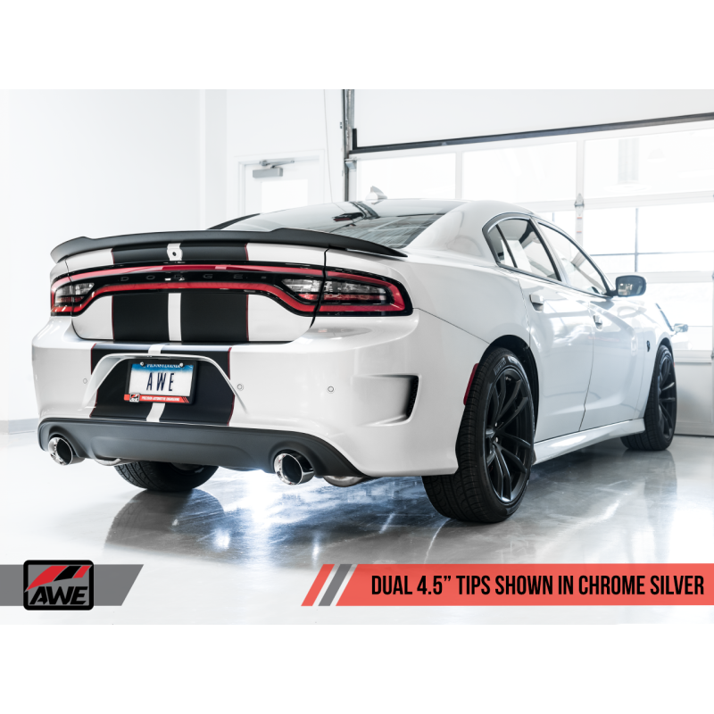 AWE Tuning 2017+ Dodge Charger 5.7L Touring Edition Exhaust - Non-Resonated - Chrome Silver Tips