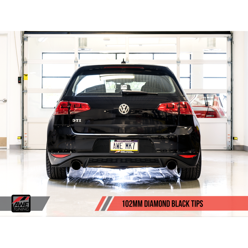 AWE Tuning VW MK7 GTI Touring Edition Exhaust - Diamond Black Tips