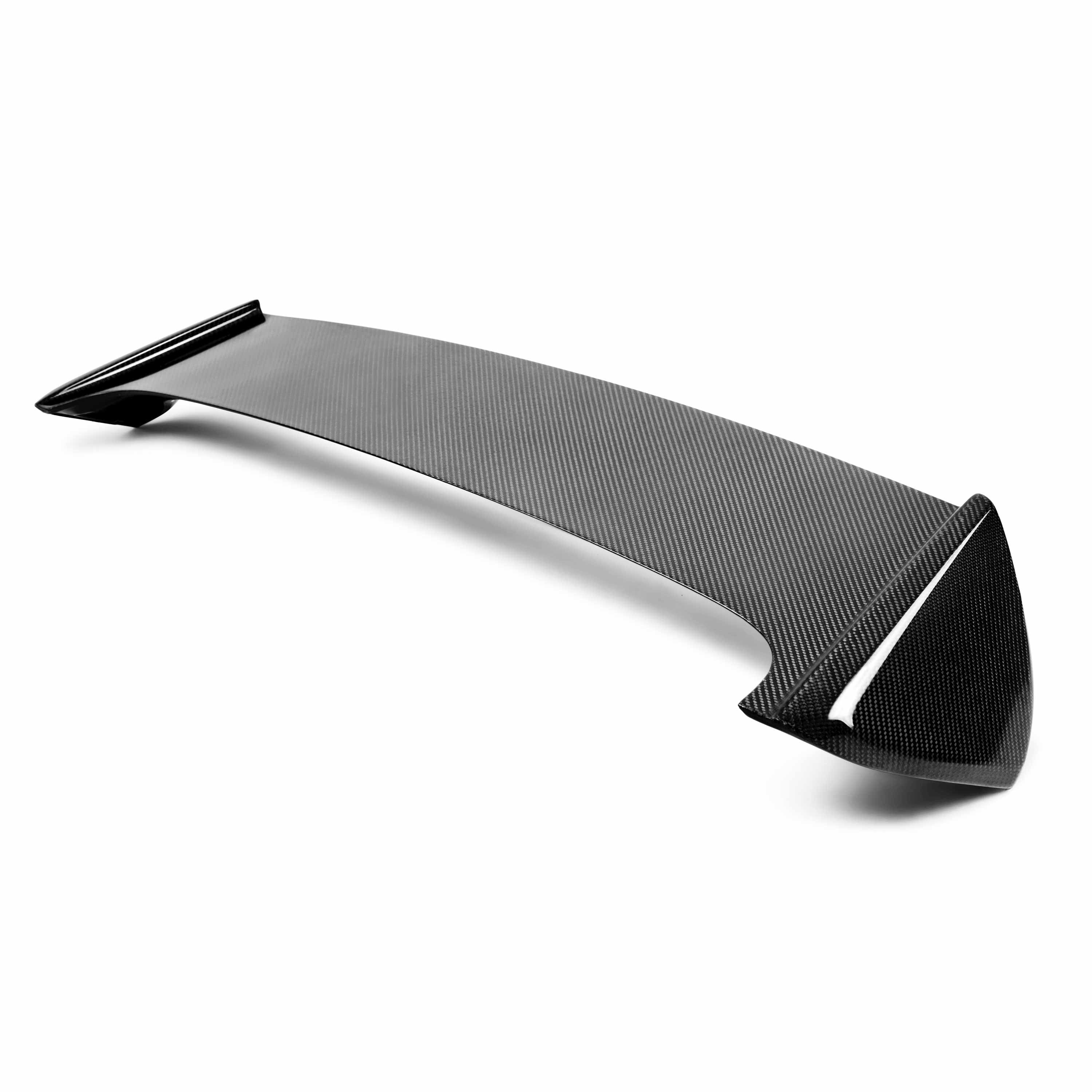 Seibon STI-Style Carbon Fiber Rear Spoiler - 2008-2014 Subaru WRX/STI Hatchback with Cut-Out For Factory Brake Light
