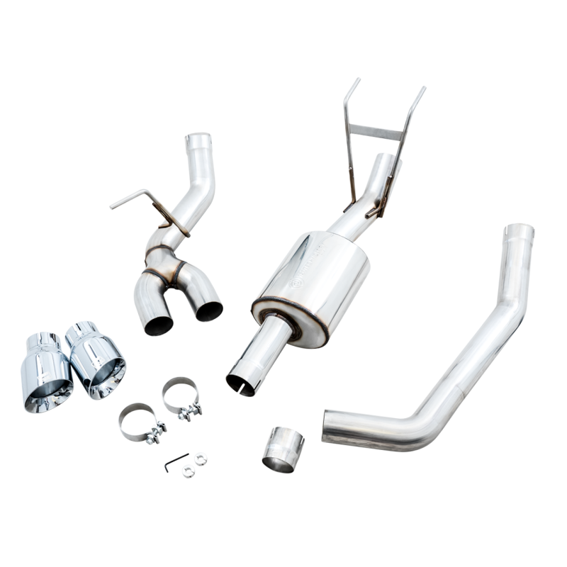 AWE Tuning 0FG Dual Rear Exit Cat-Back Exhaust w/ Chrome Silver Tips - 09-18 RAM 1500 5.7L (w/Cutouts)