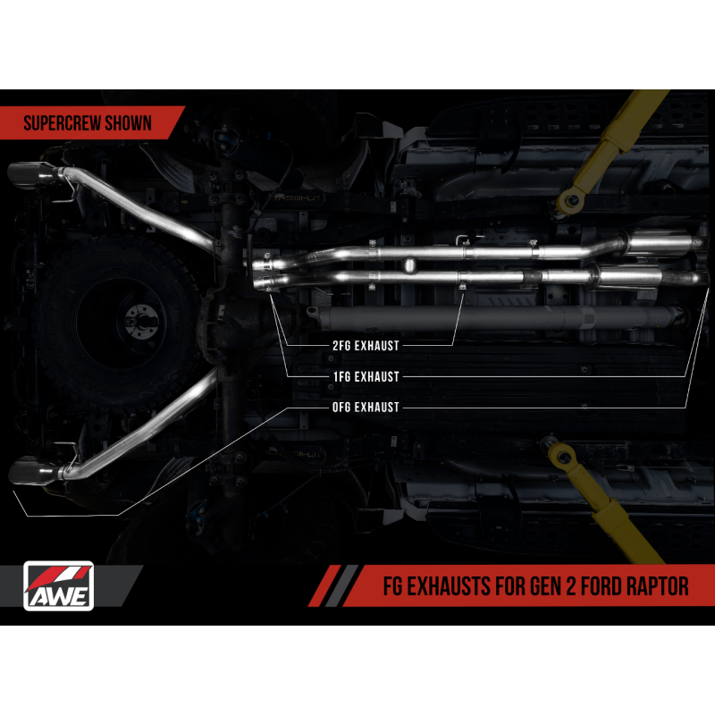 AWE Tuning 2017+ Ford Raptor 1 FG Resonated Performance H-Pipe