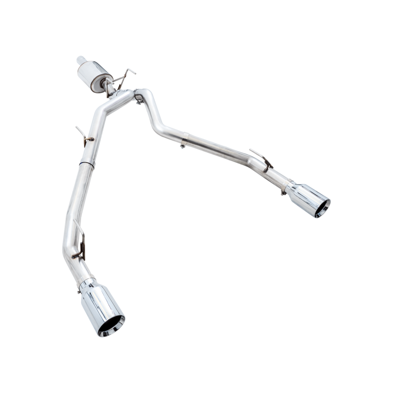 AWE Tuning 0FG Dual Rear Exit Cat-Back Exhaust w/ Chrome Silver Tips - 09-18 RAM 1500 5.7L (w/o Cutout)