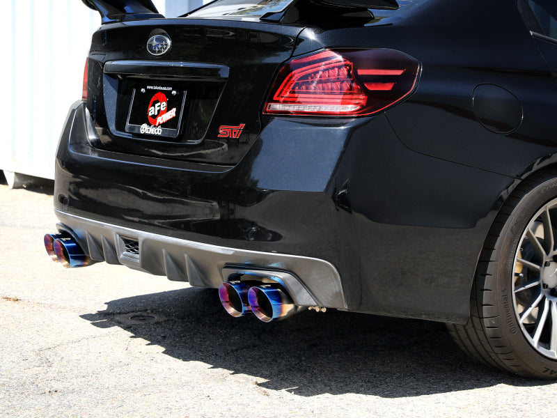 aFe Subaru WRX/STi 15-21 H4-2.0/2.5L Takeda 3in to 2-1/2in Stnlss Cat-Back Exhst w/ Blue Flame Tip