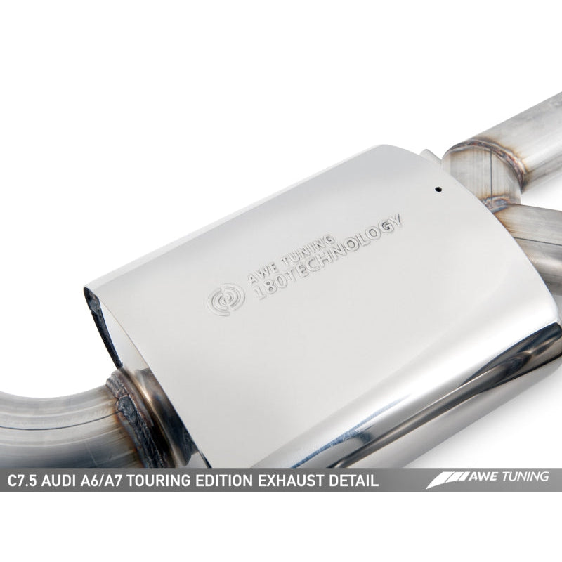 AWE Tuning Audi C7.5 A7 3.0T Touring Edition Exhaust - Quad Outlet Chrome Silver Tips