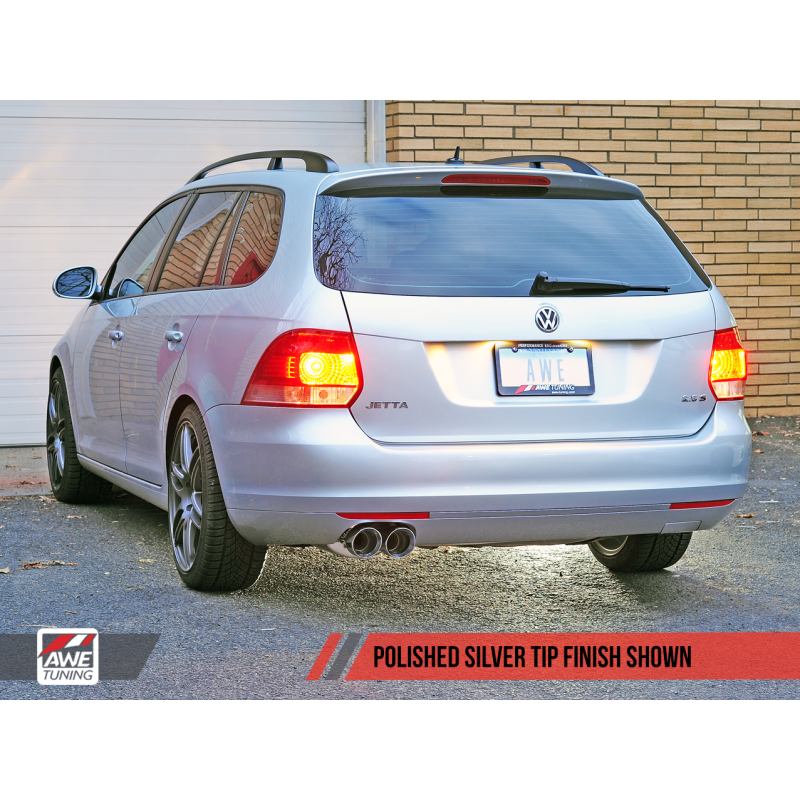 AWE Tuning Mk5 Jetta Mk6 Sportwagen 2.5L Touring Edition Exhaust - Diamond Black Tips