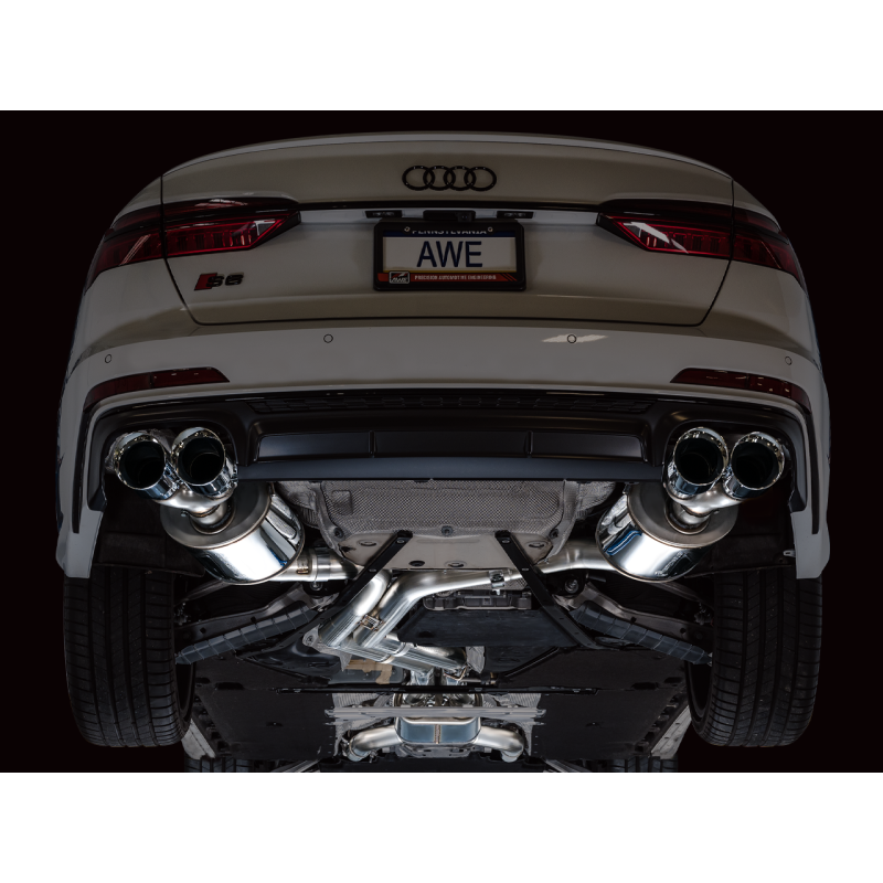 AWE Tuning Touring Edition Exhaust w/Chrome Silver Tips - 19-23 Audi C8 S6/S7 2.9T V6 AWD