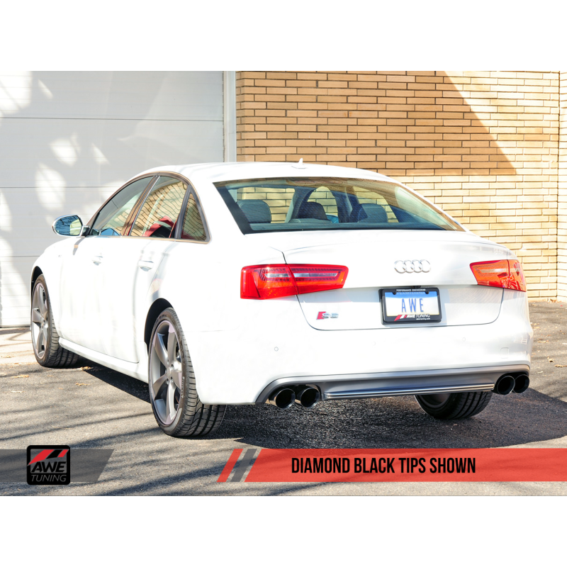 AWE Tuning Audi C7 / C7.5 S6 4.0T Touring Edition Exhaust - Diamond Black Tips