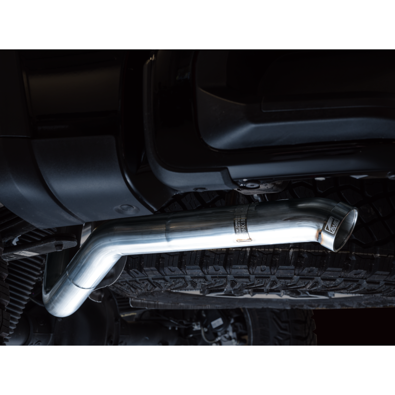 AWE Tuning 22-23 GMC Sierra 1500 AT4X 6.2L 0FG Catback Split Dual (Flat Bumper) - Bashguard(No Tips)