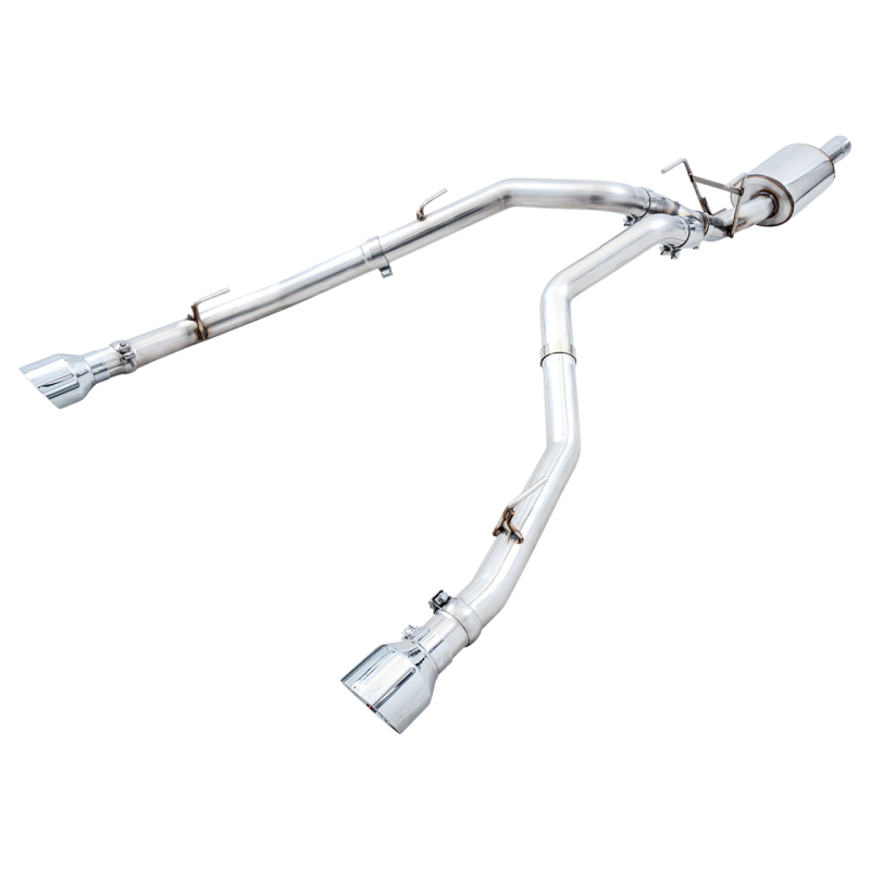AWE Tuning 0FG Dual Rear Exit Cat-Back Exhaust w/ Chrome Silver Tips - 09-18 RAM 1500 5.7L (w/Cutouts)