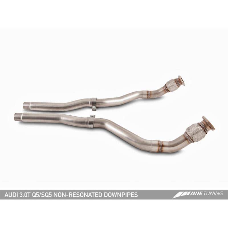 AWE Tuning Audi 8R 3.0T Non-Resonated Downpipes for Q5 / SQ5