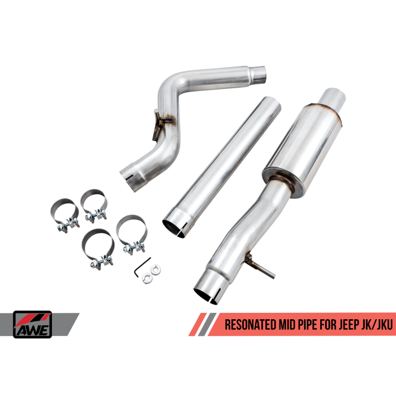 AWE Tuning Resonated Mid Pipe - 07-18 Jeep Wrangler JK/JKU 3.6L