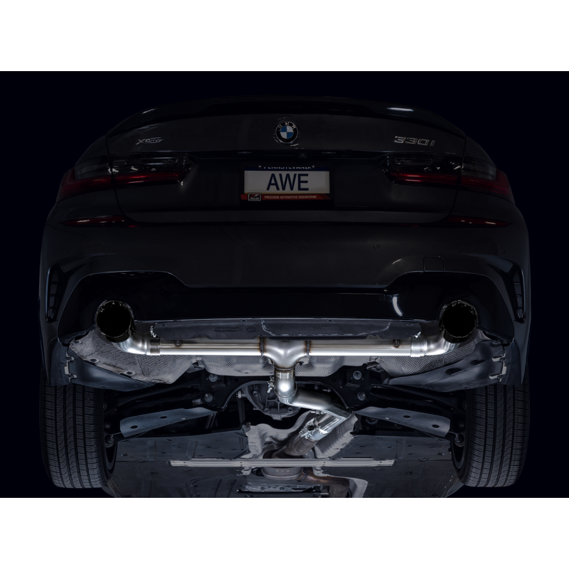 AWE Tuning Track Axle Back Exhaust w/ Diamond Black Tips - 19-23 BMW 330i / 21-23 BMW 430i Base G2X