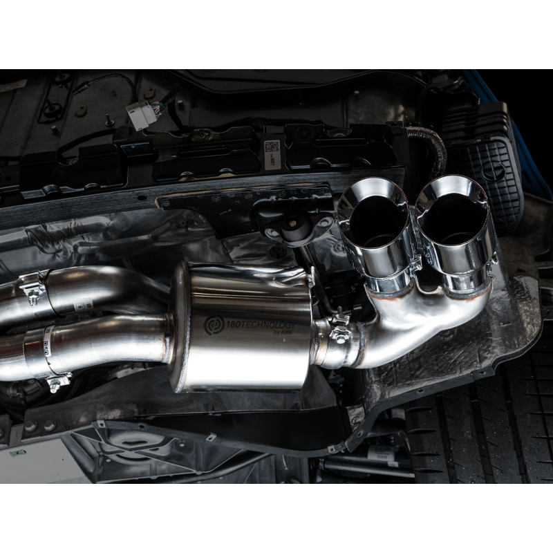 AWE Tuning 2020 Chevrolet Corvette (C8) Touring Edition Exhaust - Quad Chrome Silver Tips