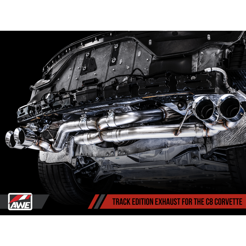 AWE Tuning 2020 Chevrolet Corvette (C8) Track Edition Exhaust - Quad Chrome Silver Tips