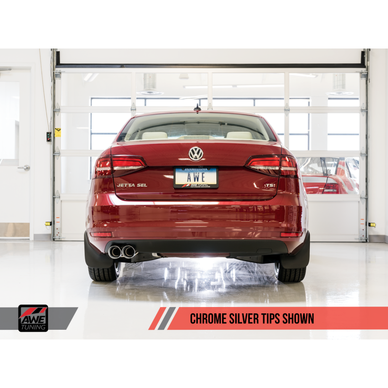 AWE Tuning Mk6 GLI 2.0T - Mk6 Jetta 1.8T Touring Edition Exhaust - Polished Silver Tips