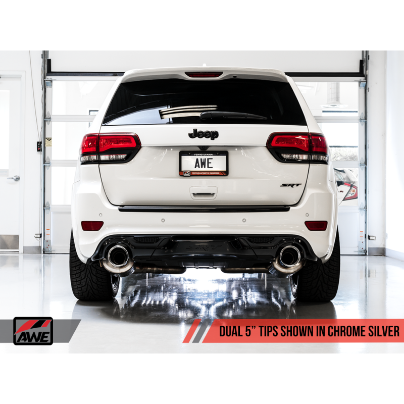AWE Tuning 2020 Jeep Grand Cherokee SRT Track Edition Exhaust - Chrome Silver Tips