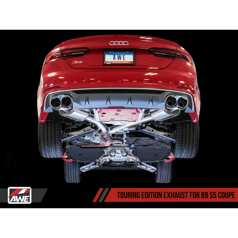 AWE Tuning Audi B9 S5 3.0T Touring Edition Exhaust - Chrome Silver Tips (102mm)