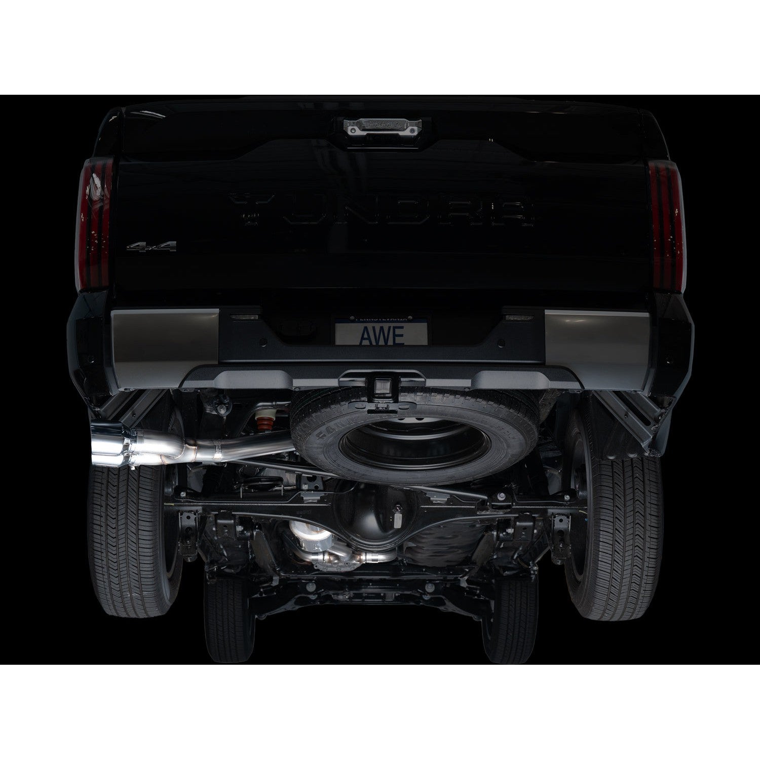 AWE Tuning 0FG Exhaust for 2022+ 3rd Gen Toyota Tundra - Dual Chrome Silver Tips