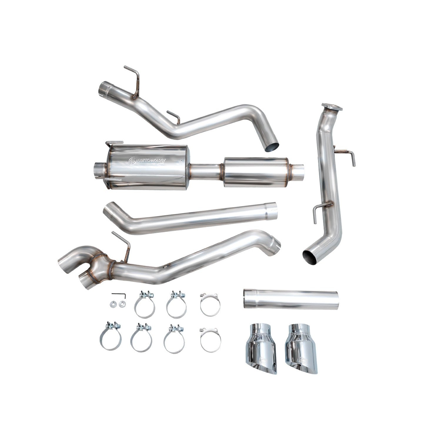 AWE Tuning 0FG Exhaust for 2024+ 4th Gen Toyota Tacoma - Dual Chrome Silver Tips